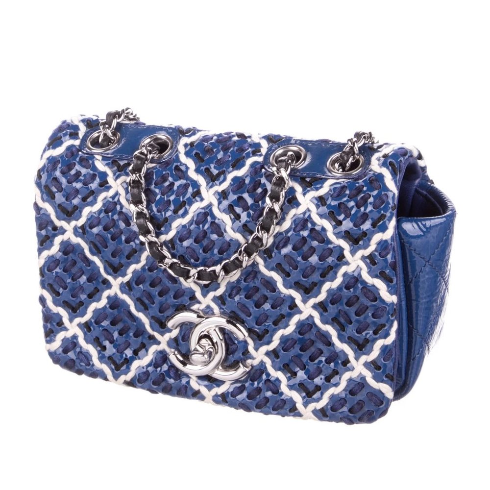 CHANEL Mini Patent Embroidered Tweed Flap Bag - Picture 2 of 5